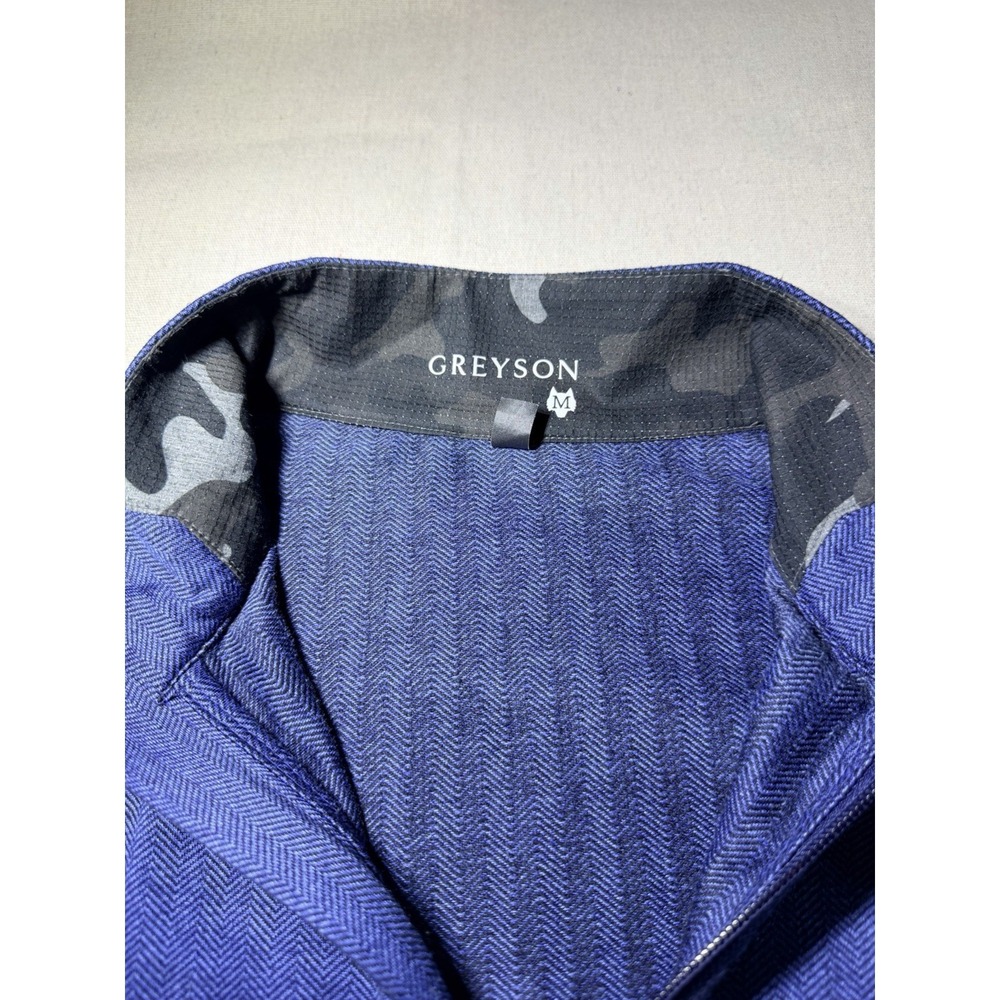 Greyson Men's Pullover Quarter Zip Lightweight Stretch M Navy - Picture 2 of 5